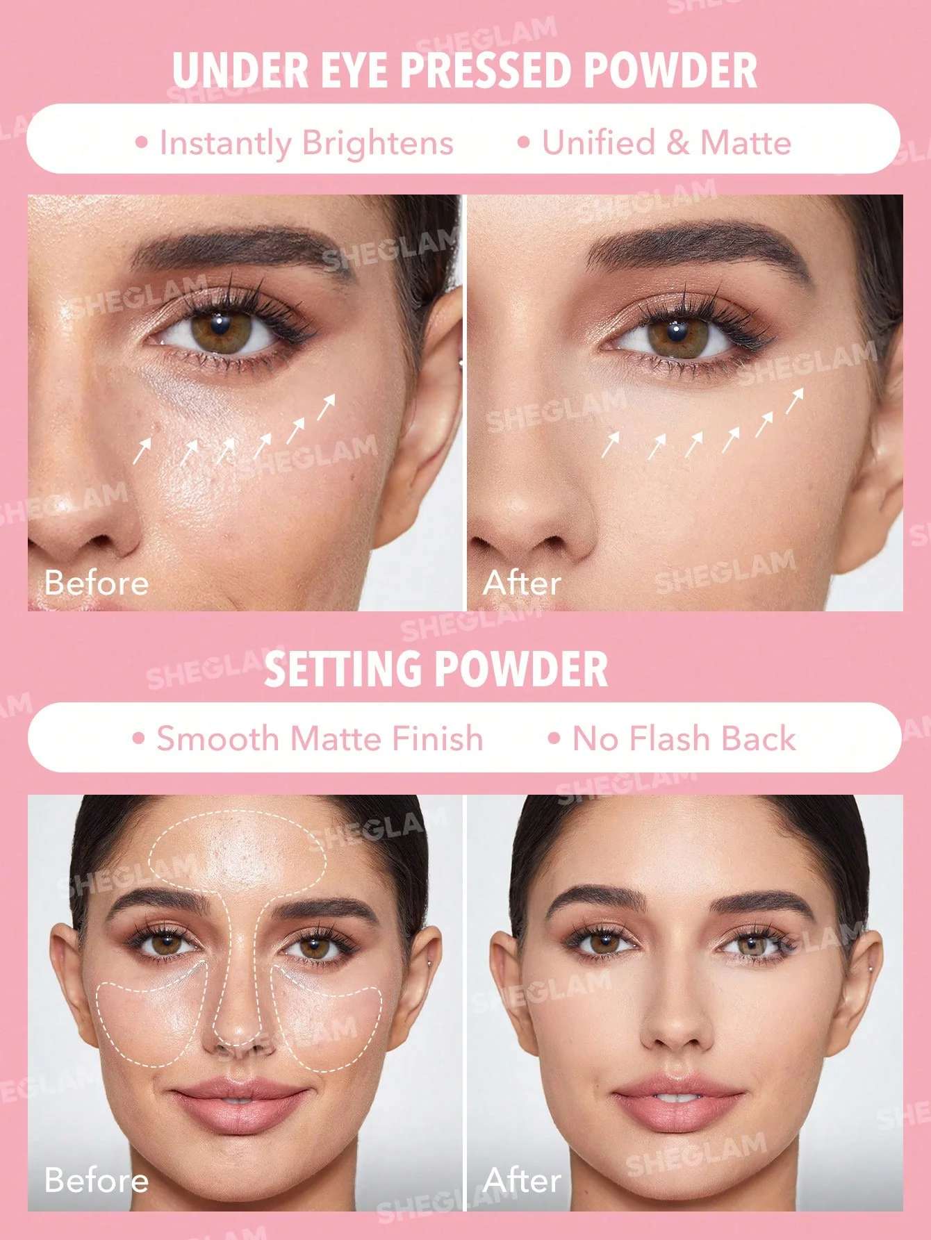 Sheglam INSTA-READY FACE & UNDER EYE SETTING POWDER DUO-BUBBLEGUM