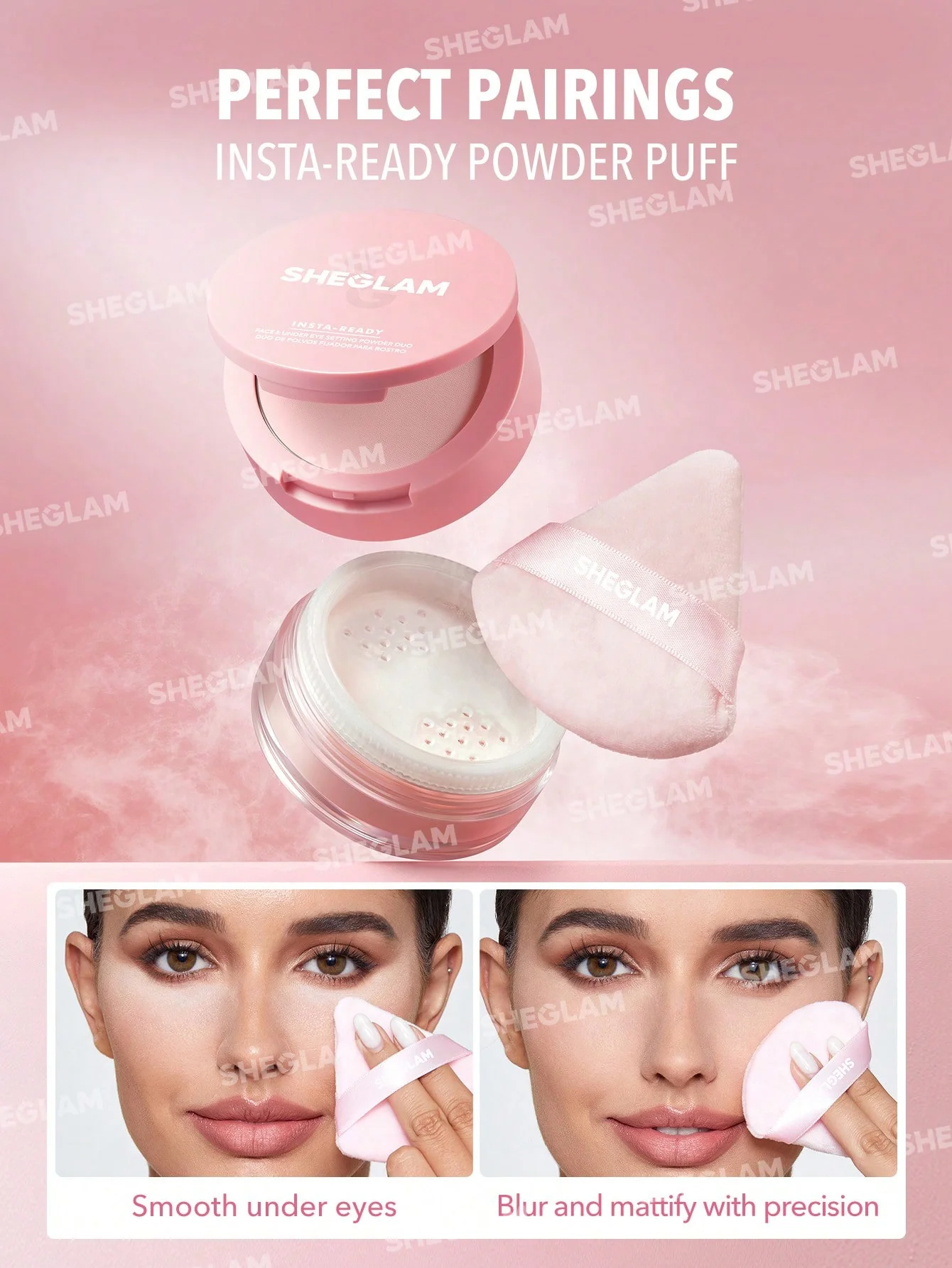 Sheglam INSTA-READY FACE & UNDER EYE SETTING POWDER DUO-BUBBLEGUM