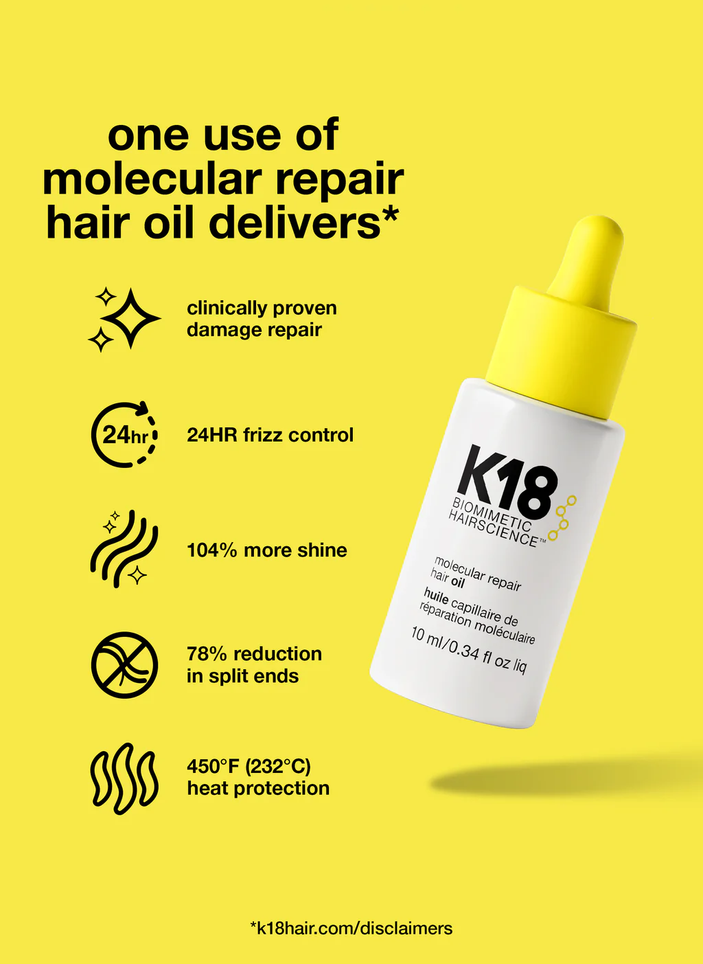 K18 mini molecular repair hair oil 10 ml