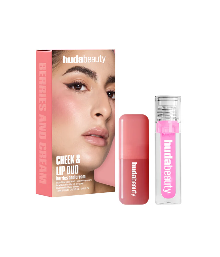 HUDA BEAUTY CHEEK & LIP DUO BERRIES AND CREAM